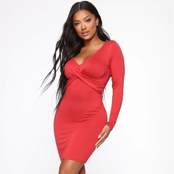 Twist it up mini dress- Rust - Picture 9 of 14